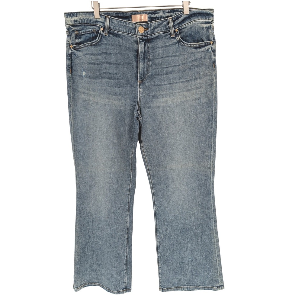 Kut from the Kloth Kelsey Ankle Flare Jeans Womens 18 Medium Wash High Rise Boho